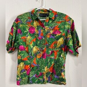 Multicolor Tropical Button Down Shirt
